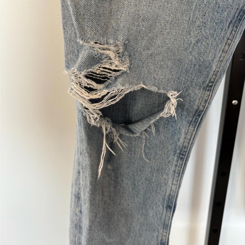 Agolde Light High Rise Distressed Straight Jeans 30 - Picture 5 of 7